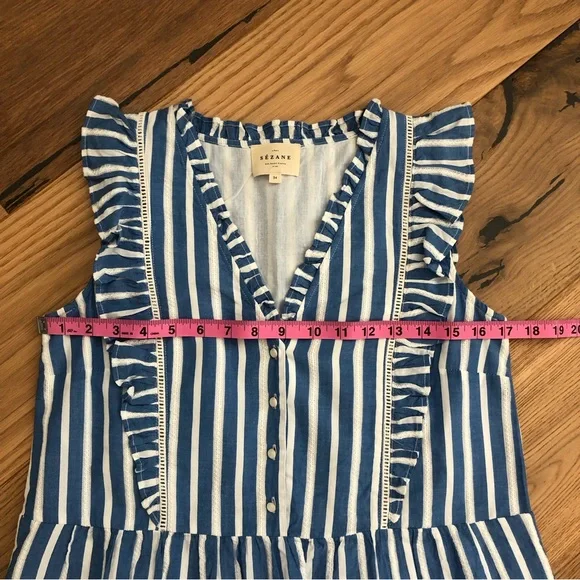 Sezane Blue and White Striped Dress - Picture 8 of 9